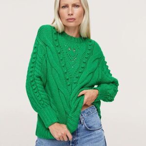 Mango Knit Sweater Green New